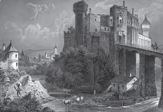 An old drawing of the castle